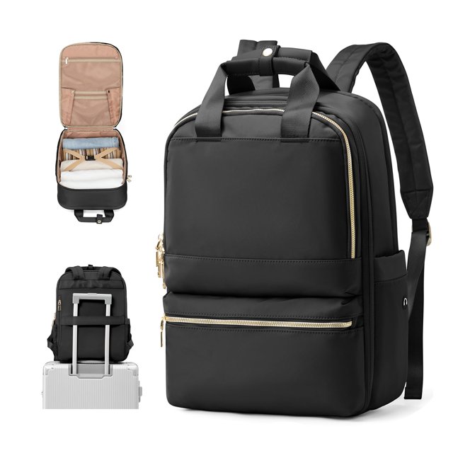 Mochila de viaje Suratio Black Carry On para mujer de 40 x 31 x 14 cm