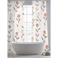 thumbnail image 4 of Spring Floral Sheer Curtains 96 Inch Length 2 Panels Set, Watercolor Botanical Elegant Summer Voile Window Treatment Semi Sheer Long Curtains Drapes for Bedroom/Living Room/Kitchen 52"x96"x2, 4 of 7