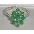 thumbnail image 3 of LBG British Made 925 Sterling Silver Real Genuine Emerald Womens Statement Ring - 33 size options - Size 5.75, 3 of 9