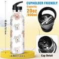 thumbnail image 2 of Bulldog Face Pattern Sport Water Bottle for Kids Insulated with Straw for School Outdoor Daily Use, 2 of 6
