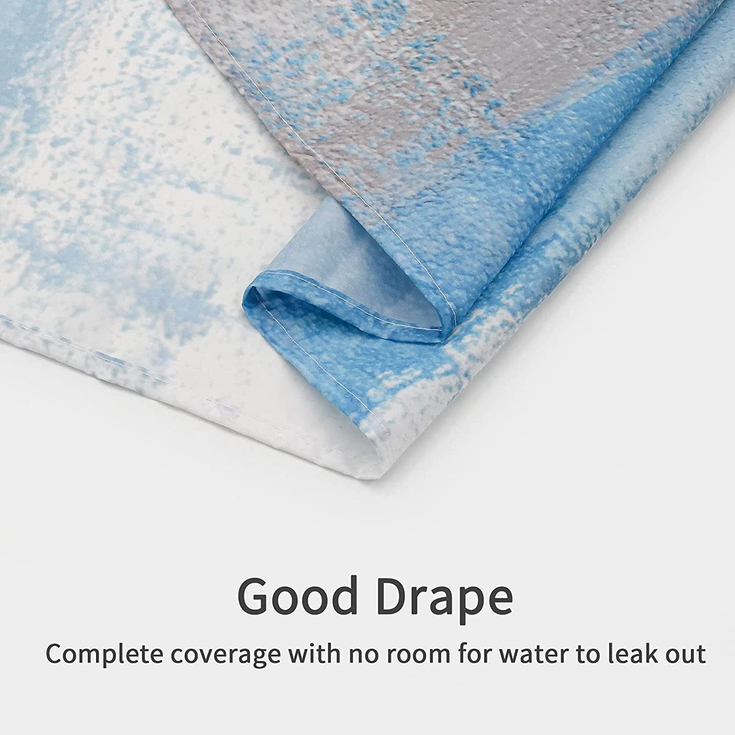 KSEERBABALL Light Blue Ombre Abstract Polyester Shower Curtain, 72" x 72"