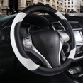 thumbnail image 1 of HSHDLDF Leather Car Steering Wheel Cover Non-Slip Car Wheel Cover Protector Breathable Microfiber Leather Universal Fit for Most Cars(White), 1 of 6