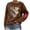Brown, variant on Women's Sweaters Leopard Print Long Sleeve Round Neck Casual Loose Comfy Oversized Graphic Pullover Tops S