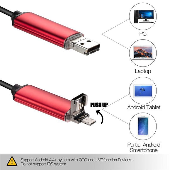 7mm 2 en 1 USB Endoscope 480 P HD Micro Serpent Caméra Tube Endoscope Androïde USB pour PC Téléphone Intelligent