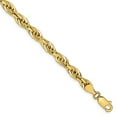 thumbnail image 3 of 14K Yellow Gold 14ky 4.75mm Hollow Rope Chain Bracelet 8 Inch, 3 of 5
