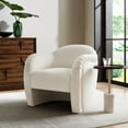 thumbnail image 2 of Accent Chair, White, Velvet, Living Room Lounge Cafe Lobby Hospitality Restaurant, Modern Contemporary, HB37544, 2 of 9