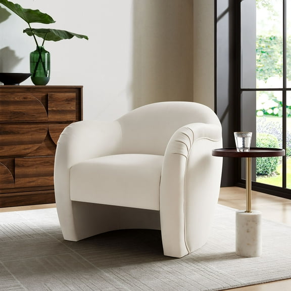 Modway Compose Performance Velvet Accent Chair in Alabaster