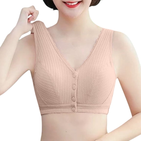 MEICHEN Middle and Elderly Women's Front Closure Bralettes Cotton Thin No Underwire Push Up Bras Underwear Summer Clothing Fall Fashion Essentials