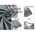 thumbnail image 5 of WellSize Plus Size Women Blouses Casual Button V Neck tunic tops Summer Short Sleeve Shirts, 5 of 7
