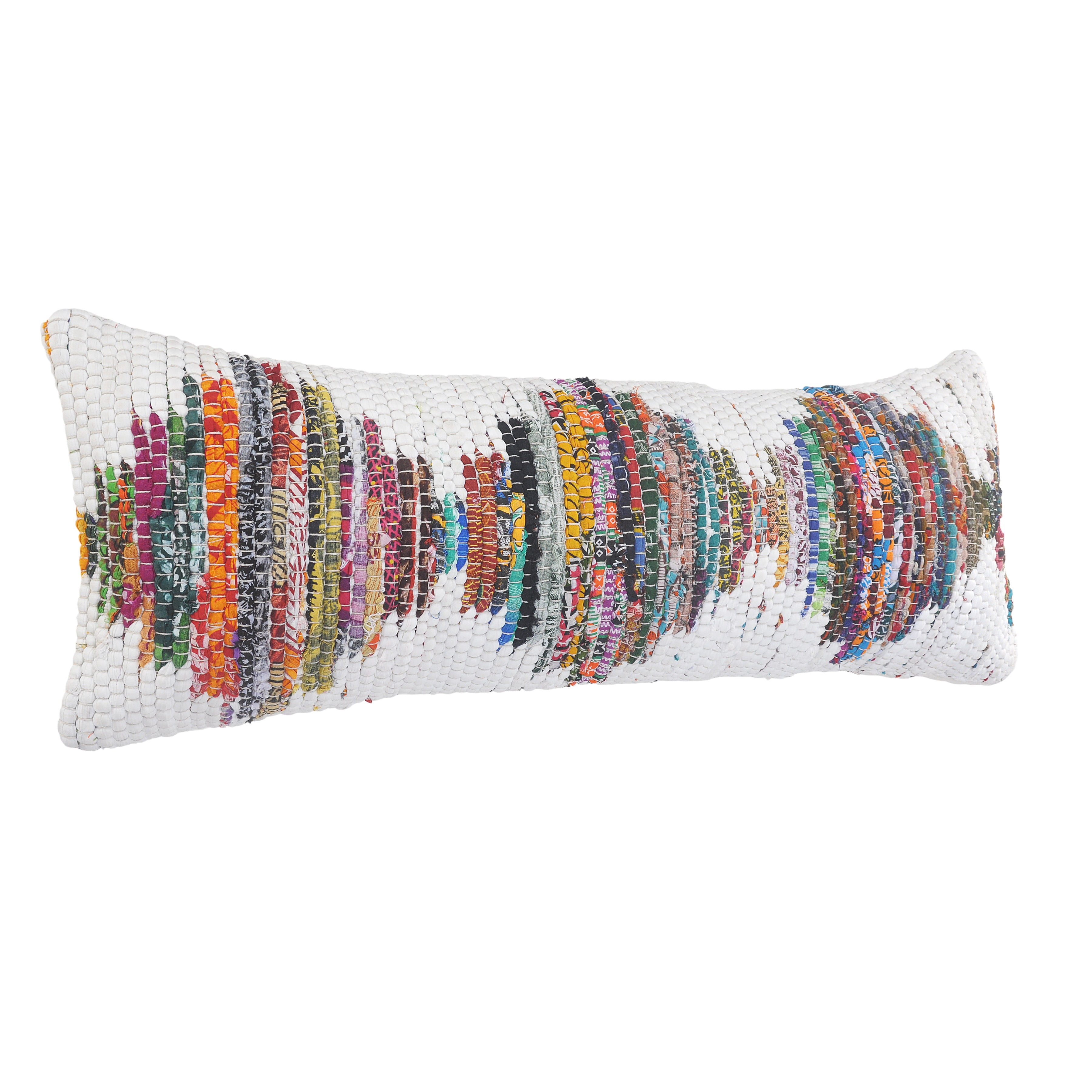Harlow Hill Nomad 14" x 36" Geometric Adult Decorative Throw Pillow, White/Chindi/Multicolor