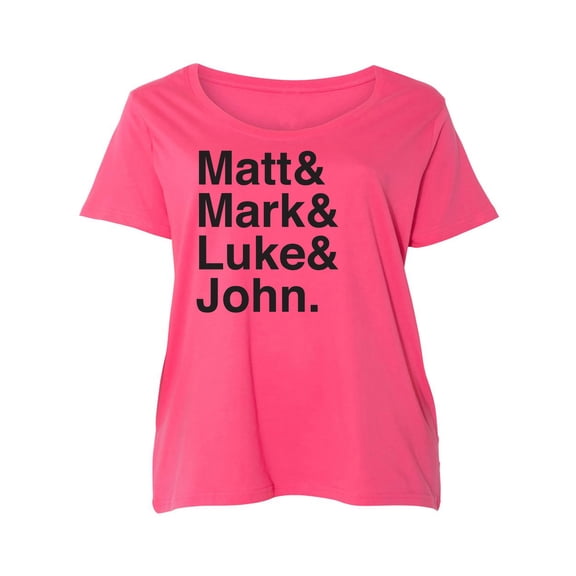 Matt & Mark & Luke & John Womens Plus Size Scoopneck Tee