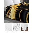 thumbnail image 6 of Black Gold Marble Queen Size Flat Sheet, Wrinkleproof & Fadeproof Cooling Flat Bed Sheet Only, Modern Geometric Textured Breathable Soft Bedding Top Sheets 90 x 102 Inches, 6 of 8