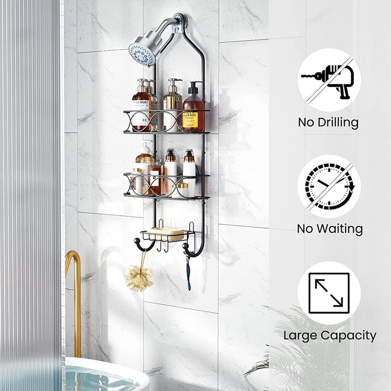 Shower Caddy Over Shower Head Anti-swing Shower Caddy Hanging