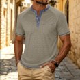 thumbnail image 5 of CCRFTGI Henley Short Sleeve Shirt for Men Lightweight Casual 4 Button Tees Tops Classic Work T-Shirts with Pocket Khaki 2XL, 5 of 6