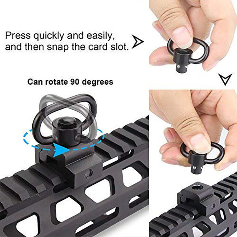 Sizes: 1 2-Pack Sling Swivels Occult & 1.5 inch Rifle or Shotgun Sling Attachment Mounts 1.25 Black