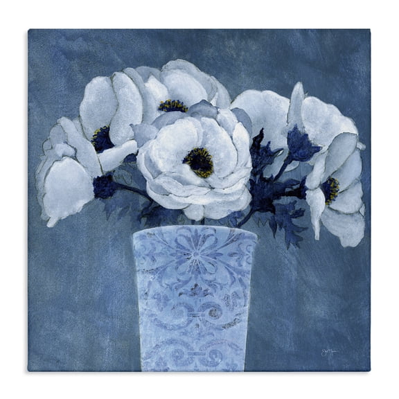 Stupell Industries Traditional Patterned Vase Flowers Canvas Art, 17 x 17, by Janet Tava