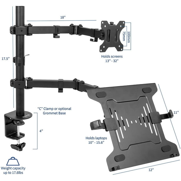 VIVO Full Motion Support pour moniteur et ordinateur portable