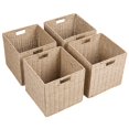 Cube Ac Unit Husalia Woven Paper Cube Basket Organizer with Handles Set of 4 ...