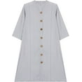thumbnail image 3 of Women's Button Down Striped Dress Casual 3/4 Sleeve V Neck Loose Midi Shift Dresses, 3 of 8