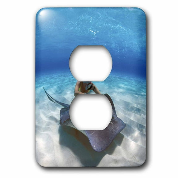 3dRose, Stingray City, Grand Cayman, Cayman Islands, Caribbean-CA42 GJO0109 - Greg Johnston, 2 plug outlet cover