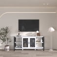 thumbnail image 3 of TV Stands for Living Room, Industrial TV Stand for Bedroom Furniture, Farmhouse TV Stand 80 Inch Television Stand, Modern Horizontal Wood and Metal Open Bookshelf, 3 of 17
