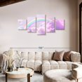 thumbnail image 2 of Elephant Stock Rainbow On Clouds Wall Art - Horizontal Multi Panel Canvas - Living Room Wall Decor - Nature Multi Panel - Pink And Purple Decor - 80" x 36", 2 of 4