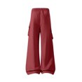 thumbnail image 5 of Cmtiyu Cargo Pants for Men, Baggy High Waist Drawstring Wide Leg Work Pants with Multi Pockets, Casual Outdoor Hiking Pants, M-3XL, 5 of 8