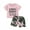 Pink 1, variant on Little Girls Summer Clothes Set Short Sleeve Letter Print T-shirt and Camouflage Shorts 2 Pcs Outfit for Toddler Baby