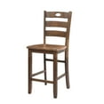 thumbnail image 2 of Benjara Lasie 5 Piece Counter Height Table Set, 4 Chairs, Slatted, Brown Solid Wood, 2 of 5