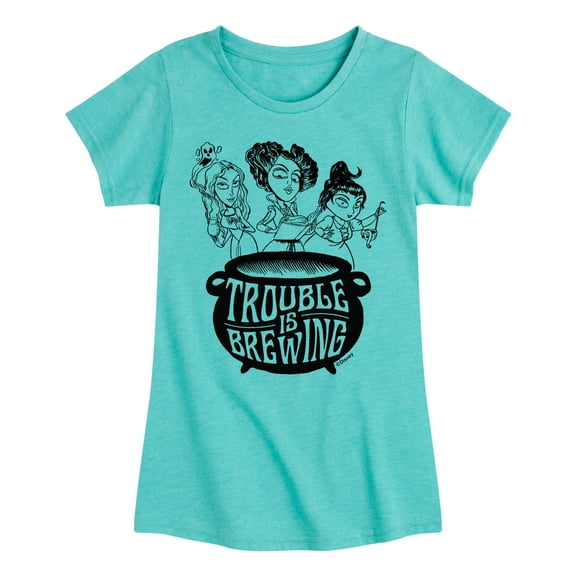 Hocus Pocus - Trouble is Brewing - Youth Girls Short Sleeve Graphic T-Shirt