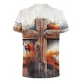 thumbnail image 3 of Blusa de Manga Corta para Hombres Impresión de Camiseta Cuello Redondo Top de Moda de Manga Corta, 3 of 7