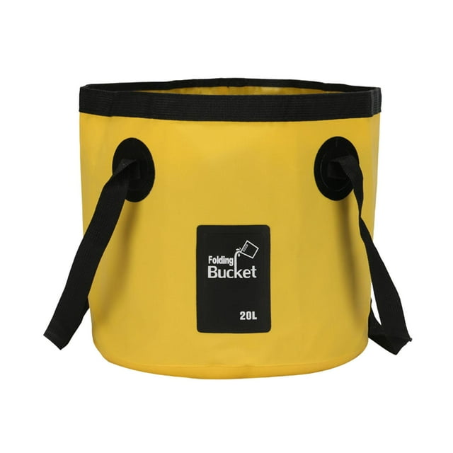Contenedor de cubo de agua plegable Zulema lavabo de campamento amarillo