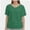 Green, variant on Womens Short Sleeve V Neck Dolman Tops with Side Shirring Loose Fit Shirts