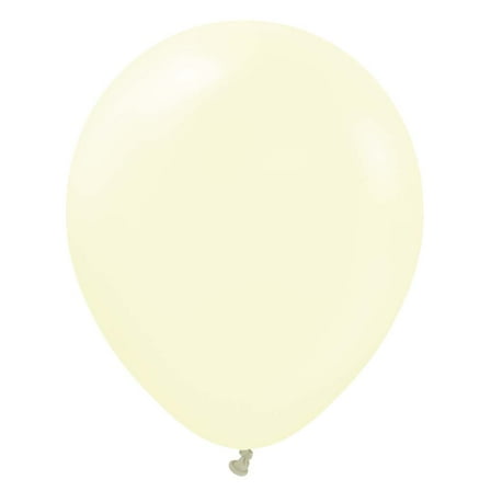 12 inch Kalisan Macaron Pale Yellow Latex Balloons (100 Pack) - Party Supplies Decorations