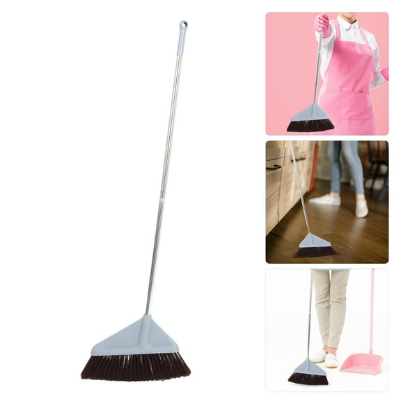 LEORX Multi Color No Bend Kitchen and Lobby Broom with Soft Bristles for Gentle Sweeping