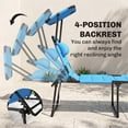 thumbnail image 3 of Outsunny Outdoor Lounge Chair, 4 Position Adjustable Backrest Folding Lounge, Cushioned Tanning Chair w/ Sun Shade Roof & Pillow Headrest, Light Blue, 3 of 8