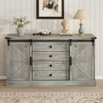 thumbnail image 1 of Farmhouse 4 Drawer Dresser for Bedroom, 59" Wood Dressers with Wood Barn Doors, TV Stand with Large Drawers & Bar Handles, Dressers & Chests of Drawers for Closet, Living Room, 1 of 9