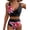 Black, variant on Eytino Bikinis for Women High Waisted Bathing Suits Two Piece Twist Front Swim Top Lily Print Swimsuits Swimming Color Block Swimwear