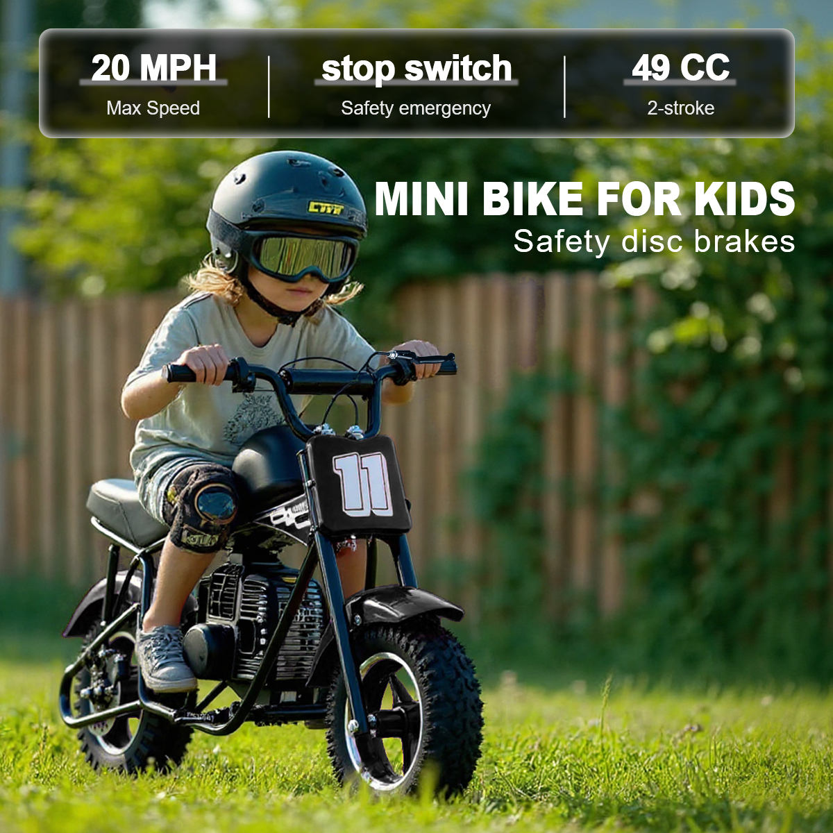 TOXOZERS Dirt Bike,50cc 2-Stroke Mini Bike for Age 8+,Kids Motor-cycle with 20 MPH Speed,180 lbs Capacity