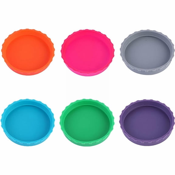 6 Pack Reusable Silicone Can Lids for Soda Beer Pop Drinks, Covers Fast