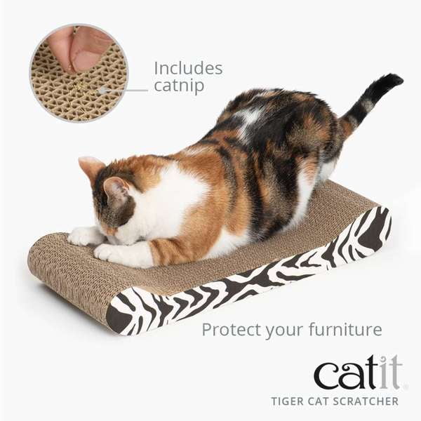 Catit Style Patterned Cat Scratching Pad with Catnip Tiger Print