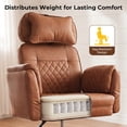 thumbnail image 6 of Big and Tall Executive Office Chair - Scratch-Resistant, Ergonomic Desk Chair with 6-Adjustable Armrests, 400lbs, Criss Cross Leather High Back Gaming Chair for Home Office, Brown, 6 of 8