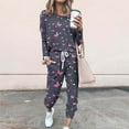 thumbnail image 2 of Trendy Two Piece Outfits for Women Sweatsuits Breast Cancer Awareness Series Clothes Long Sleeve Top Sweatpant Sets (XL, Gray), 2 of 5