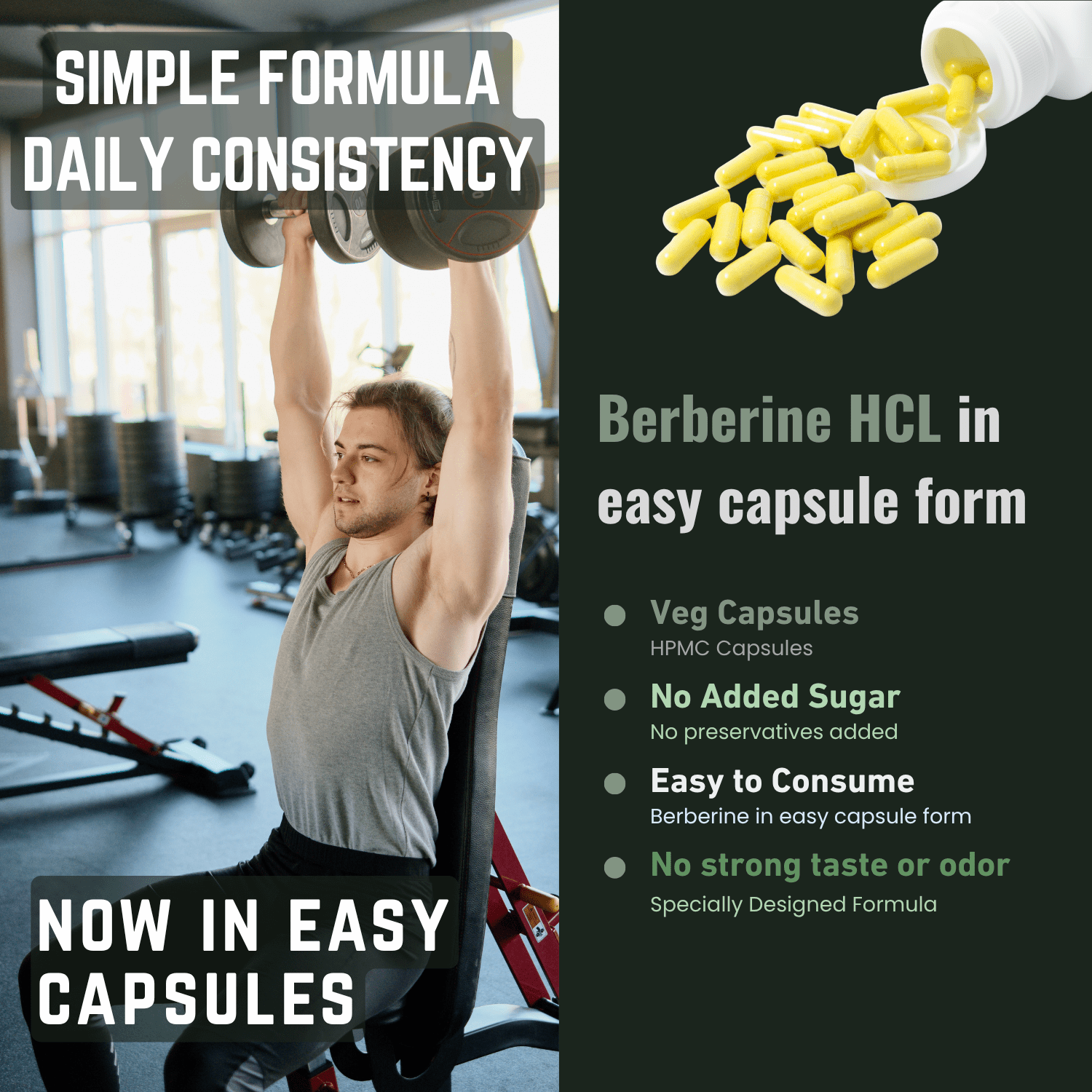Heroot Berberine HCL 97% High Potency Supplement Capsules, 120 capsules