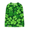 thumbnail image 4 of Hueook St Patricks Day Cardigan Women's Casual St. Patrick's Day Print Knit Cardigan Button Up Coat Green 3X, 4 of 5