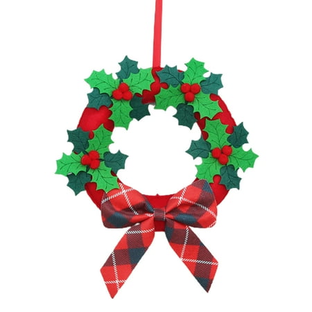 

dianhelloya Christmas Decoration Wreath With Bow Pendant Christmas Party Decoration Merry Christmas