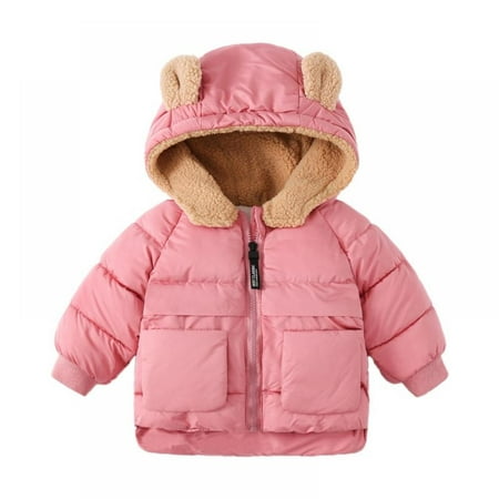 

MAXCOZY Toddler Baby Winter Jacket 3D Bear Ears Hoodie Coat Fleece Thicken Warm Outwear for Girls Boys 1-6 Years
