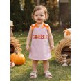 thumbnail image 5 of RUINIXCW Toddler Baby Girl Thanksgiving Tank Dress Outfit Infant Baby Girls Fall Winter Clothes Turkey Rolls Embroidery Sleeveless Striped Dress Overalls, 5 of 7