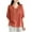 Orange, variant on yillto Womens Cotton Linen Top 3/4 Sleeve V Neck Summer Shirts Summer Elegant Vintage Loose Clothes