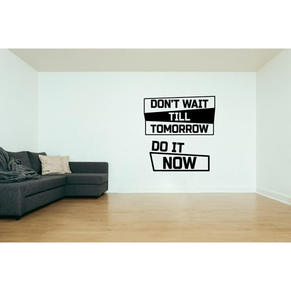 Don't Wait Do It Now Fitness Workout Success Motivation Quotes Wall Decal Fitness Healthy Lifestyle for Girls / Boys Gym Home Sports Room Decor Vinyl Wall Art Sticker Decoration Size (10x8 inch)